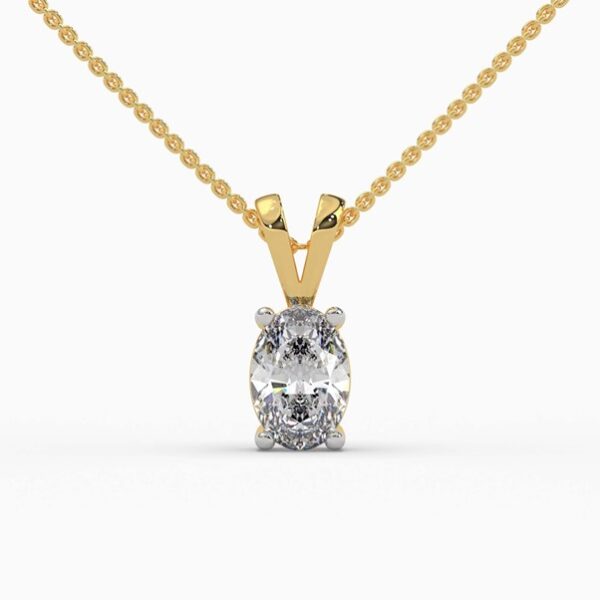 1 to 4 Carats Oval Solitaire Pendant