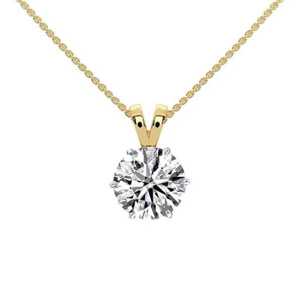 1 to 4 Carats Round Solitaire Pendant